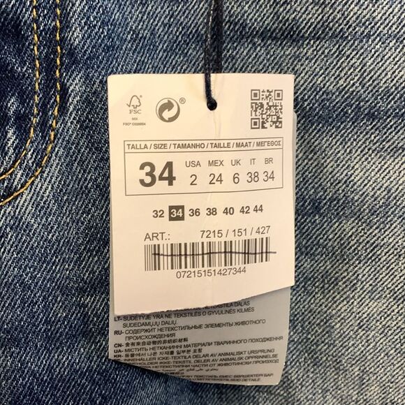 Zara NWT High Rise Floral Embroidered Sequined Distressed Boyfriend Jeans Size 2 - Picture 6 of 16